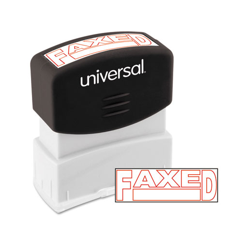 Universal® Message Stamp, Faxed, Pre-Inked One-Color, Red