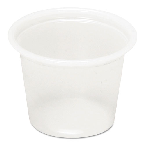 Plastic Portion Cup, 1 oz, Translucent, 200/Sleeve, 25 Sleeves/Carton