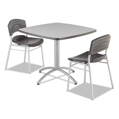 CafeWorks Cafe-Height Table, Square, 36" x 36" x 30", Gray/Silver