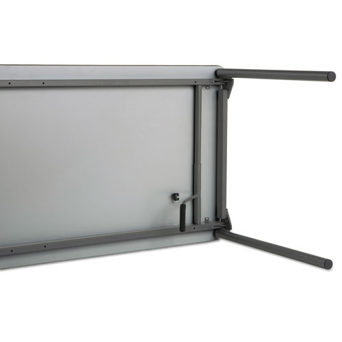 Maxx Legroom Wood Folding Table, Rectangular, 60" x 18" x 29.5", Gray/Charcoal