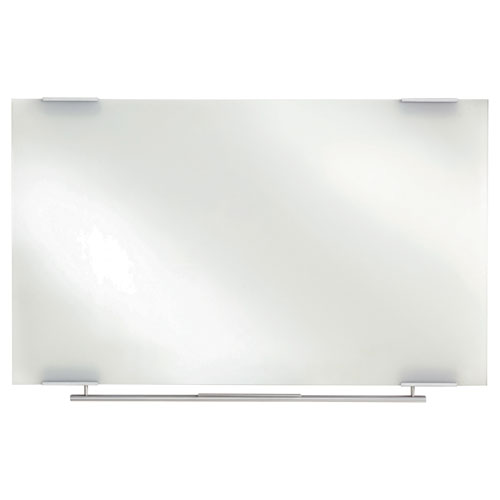 Clarity Glass Dry Erase Board with Aluminum Trim, Frameless, 60 x 36