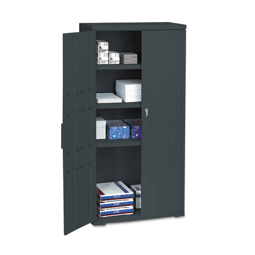 Officeworks Resin Storage Cabinet, 33w X 18d X 66h, Black
