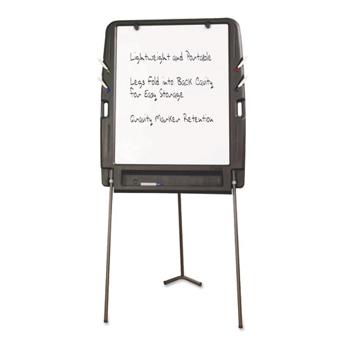 Image of Ingenuity Portable Flipchart Easel with Dry Erase Surface, Resin Surface Frame, 35 x 30 x 73, Charcoal