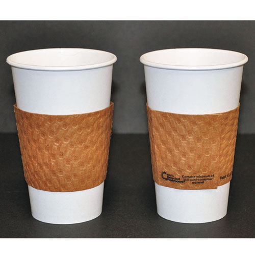 Image of Hot Cup Sleeve, Fits 10 oz to 24 oz Cups, Brown, 1,000/Carton