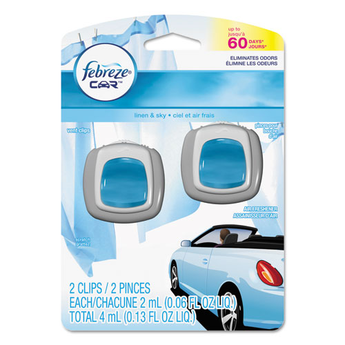 Febreze® CAR Air Freshener, Gain Original, 2 ml Clip, 2/Pack, 8 Pk