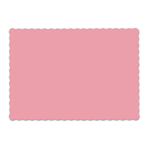 Hoffmaster® Solid Color Scalloped Edge Placemats, 9 1/2 x 13 1/2, Dusty Rose, 1000/Carton