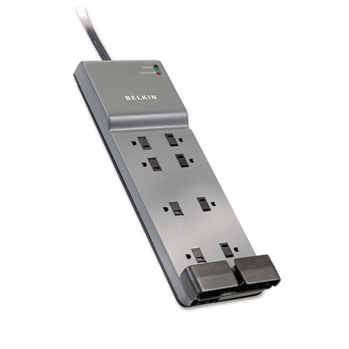 Home/Office Surge Protector, 8 Outlets, 6 ft Cord, 3390 Joules, White | by Plexsupply