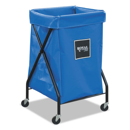 X-Frame Cart, Synthetic Fabric, 6-Bushel, 7.47 cu ft Bin, 20" x 22" x 36", Blue