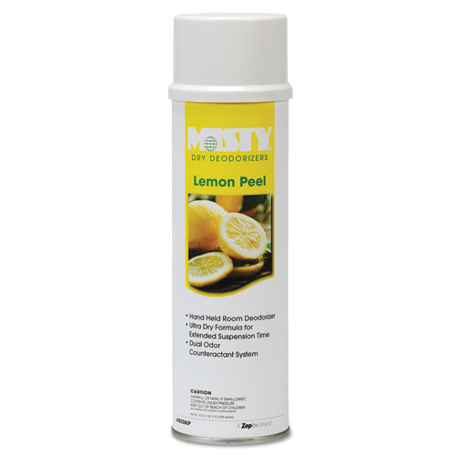 Misty® Handheld Air Deodorizer, Lemon Peel, 10oz Aerosol, 12/Carton