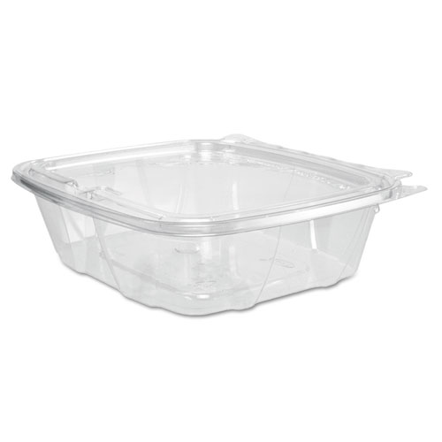 ClearPac SafeSeal Tamper-Resistant/Evident Containers, Flat Lid, 24 oz, 6.4 x 1.9 x 7.1, Clear, Plastic, 100/Bag, 2 Bags/CT