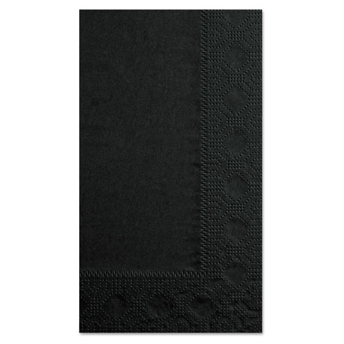 Dinner Napkins, 2-Ply, 15 x 17, Black, 1000/Carton | by Plexsupply