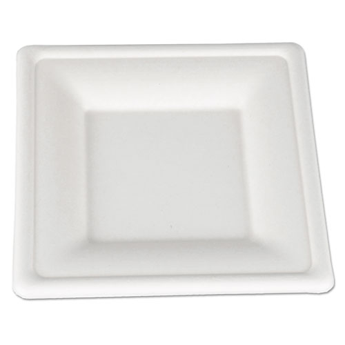 Champware Molded Fiber Tableware, Square, 6 X 6, White, 500 Per Carton