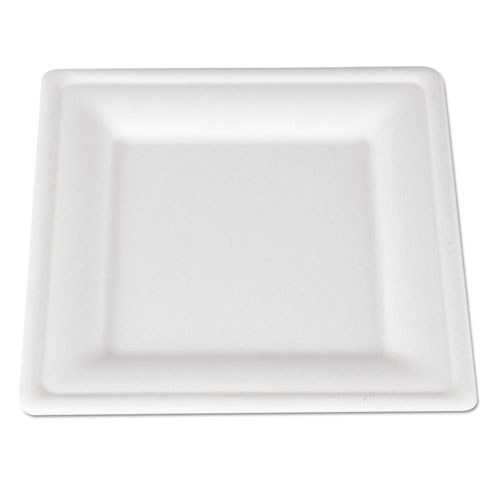 Champware Molded Fiber Tableware, Square, 8 X 8, White, 500 Per Carton