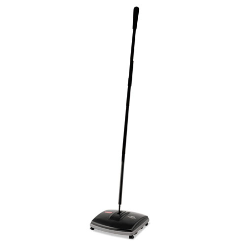 Floor & Carpet Sweeper, Plastic Bristles, 44" Handle, Black/Gray | by Plexsupply