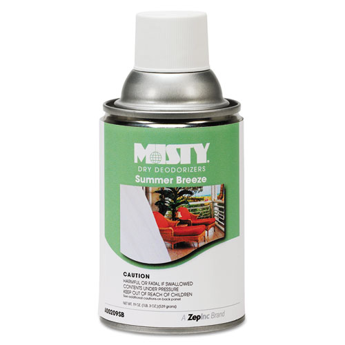 Misty® Metered Dry Deodorizer Refills, Summer Breeze, 7oz, Aerosol, 12/Carton