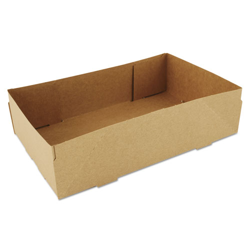 4-Corner Pop-Up Food And Drink Tray, 8 5/8 X 5 1/2 X 2 1/4, Brown, 500/carton