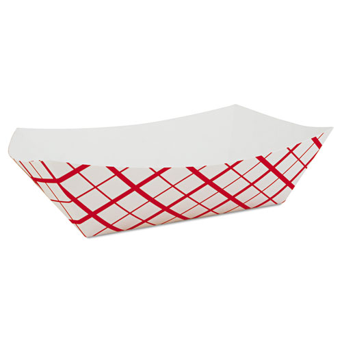 PAPER FOOD BASKETS, 10 LB CAPACITY, 9.84 X 6.97 X 3.13, RED/WHITE CHECKERBOARD, 250/CARTON