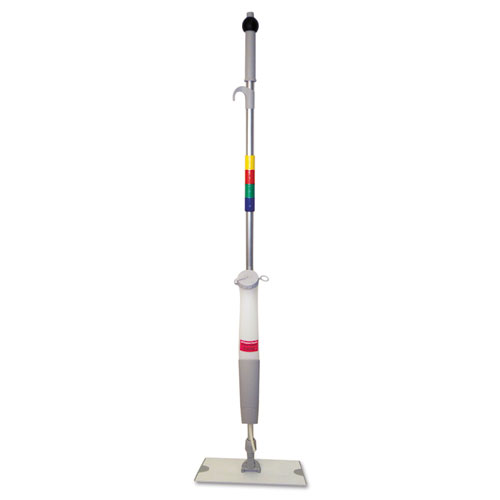 Boardwalk® Bucketless Microfiber Mop System, 5 x 18 Blue Microfiber Head, 59" Gray Aluminum/Polypropylene Handle