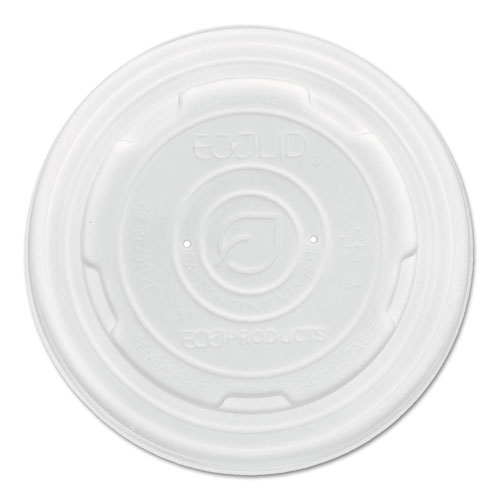 ECOLID RENEWABLE AND COMPOST FOOD CONTAINER LIDS, FITS 8 OZ SIZES, 50/PACK, 20 PACKS/CARTON