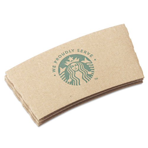 Image of Starbucks® Cup Sleeves, Fits 12, 16, 20 Oz Hot Cups, Kraft, 1,380/Carton