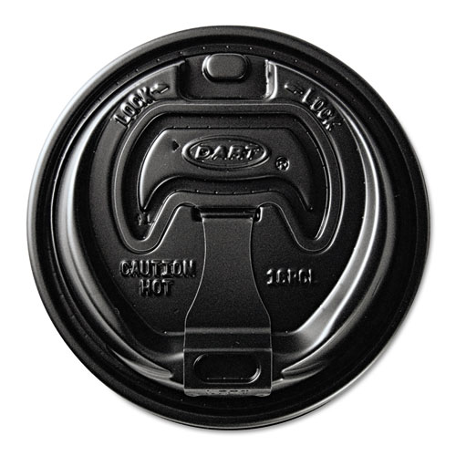 Image of Optima Reclosable Lid, Fits 12 oz to 24 oz Foam Cups, Black, 100 Pack, 10 Packs/Carton