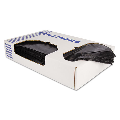 Image of Heritage Linear Low-Density Can Liners, 10 Gal, 0.9 Mil, 24" X 23", Black, 500/Carton