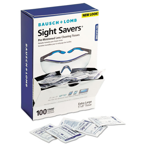 7930-01-680-9882, Sight Savers Premoistened Lens Cleaning Tissues, 8 x 5, 100/Box