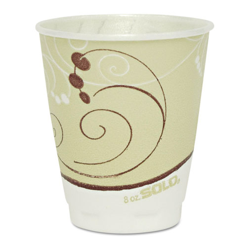 Trophy Plus Dual Temperature Insulated Cups in Symphony Design, 8 oz, Beige, 1,000/Carton