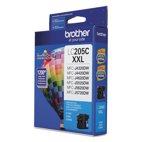 Image of Brother Lc205C Innobella Super High-Yield Ink, 1,200 Page-Yield, Cyan