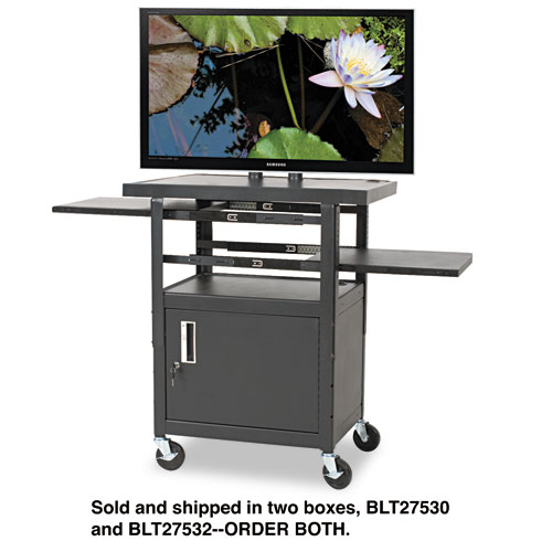 BALT® Height-Adjustable TV Cart, Four-Shelf, 24w x 18d x 62h, Black (Box 1 of 2)