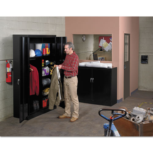 Image of Tennsco Jumbo Combination Steel Storage Cabinet, 48W X 24D X 78H, Light Gray