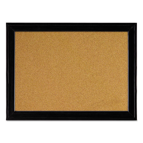 Image of Cork Bulletin Board with Black Frame, 17 x 11, Tan Surface
