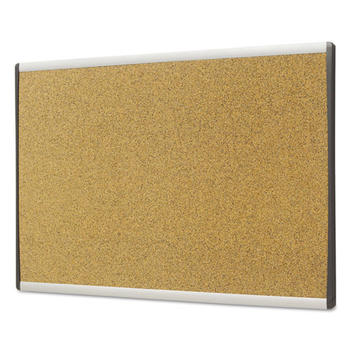Image of Quartet® Arc Frame Cubicle Cork Board, 30 X 18, Tan Surface, Silver Aluminum Frame
