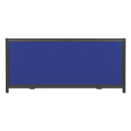 Quartet® Display System Optional Header Panel, Fabric, 24 x 10, Blue/Gray/Black PVC Frame