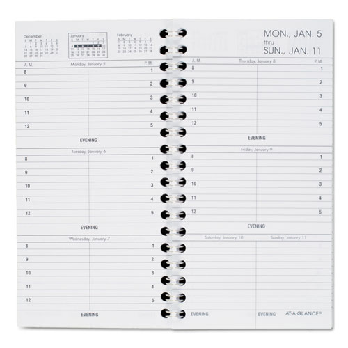 Weekly Appointment Book Refill Hourly Ruled, 6 1/4 x 3 1/4, 2020 | by Plexsupply