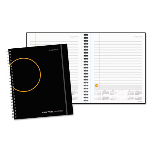 AT-A-GLANCE® Plan. Write. Remember. Notebook with Reference Calendar, 8 9/16 x 11, Black