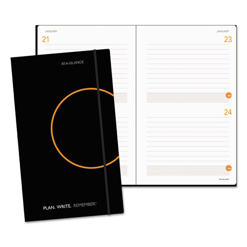 AT-A-GLANCE® Plan. Write. Remember. Planning Notebook Two Days Per Page , 9 x 6, Gray Cover, Undated
