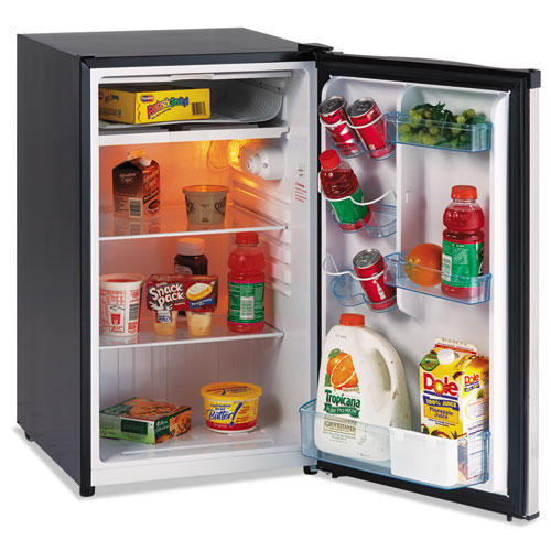Image of 4.4 CF Refrigerator, 19 1/2"W x 22"D x 33"H, Black/Stainless Steel
