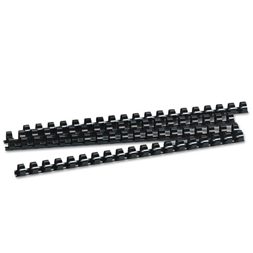 Image of Plastic Comb Bindings, 1/2" Diameter, 90 Sheet Capacity, Black, 100/Pack