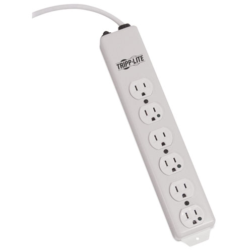 Medical-Grade Power Strip Not for Patient-Care Vicinity, 6 Outlets, 6 ft. Cord | by Plexsupply