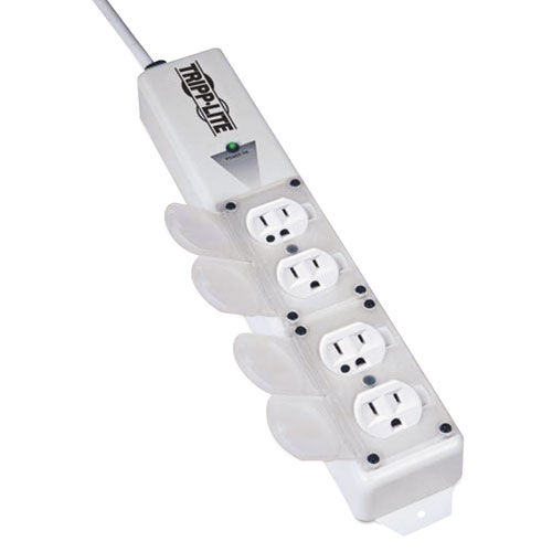 Medical-Grade Power Strip for Patient-Care Vicinity, 4 Outlets, 15 ft. Cord | by Plexsupply