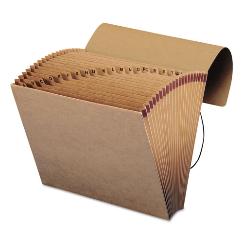 Indexed Expanding Kraft Files, 21 Sections, Elastic Cord Closure, 1/21-Cut Tabs, Letter Size, Kraft