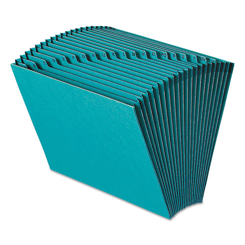 Heavy-Duty Indexed Expanding Open Top Color Files, 21 Sections, 1/21-Cut Tab, Letter Size, Teal | by Plexsupply