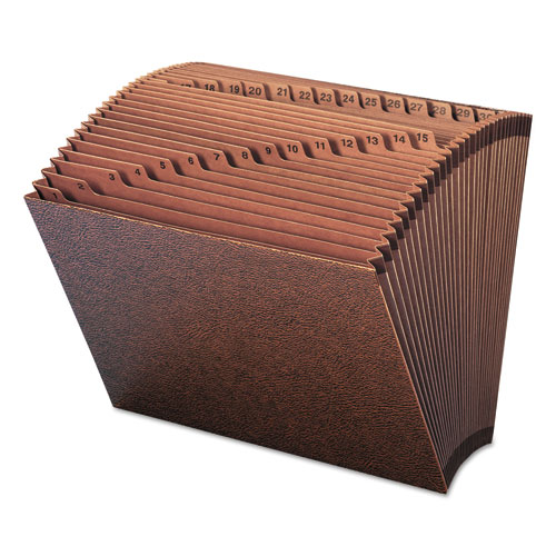 Image of Smead™ Tuff Expanding Open-Top Stadium File, 31 Sections, 1/31-Cut Tabs, Letter Size, Redrope