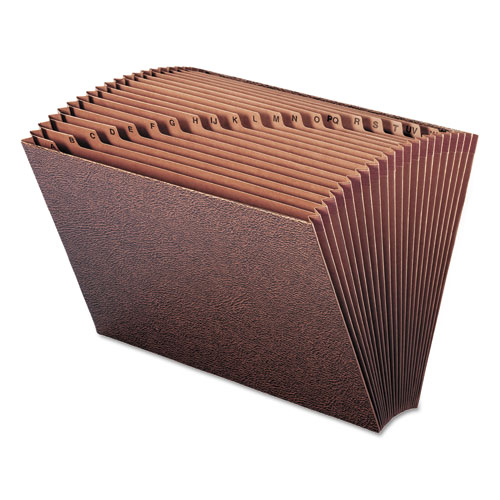 Image of Smead™ Tuff Expanding Open-Top Stadium File, 21 Sections, 1/21-Cut Tabs, Legal Size, Redrope