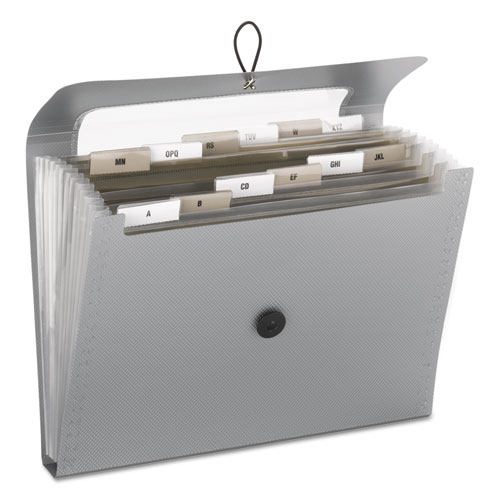 Image of Smead™ Step Index Organizer, 12 Sections, Cord/Hook Closure, 1/6-Cut Tabs, Letter Size, Silver