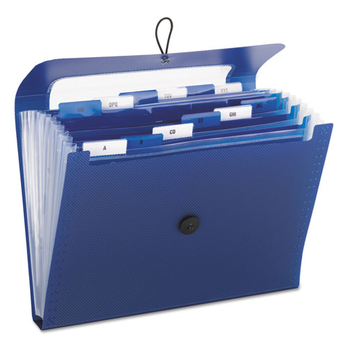 Image of Smead™ Step Index Organizer, 12 Sections, Cord/Hook Closure, 1/6-Cut Tabs, Letter Size, Navy