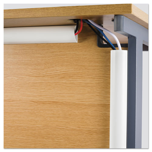 Image of D-Line® Decorative Desk Cord Cover, 60" X 2" X 1" Cover, White