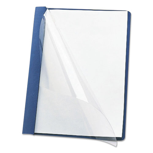 Image of Smead™ Clear Front Report Cover, Double-Prong Fastener,  0.5" Capacity, 8.5 X 11, Clear/Blue, 25/Box