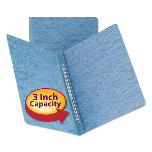 Prong Fastener Premium Pressboard Report Cover, Two-Piece Prong Fastener, 3" Capacity, 8.5 x 11, Blue/Blue